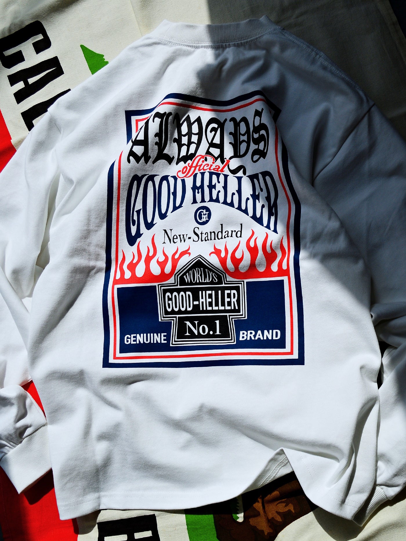 GOOD HELLER | PK LOGO 9.5oz L/S T-SHIRT - White