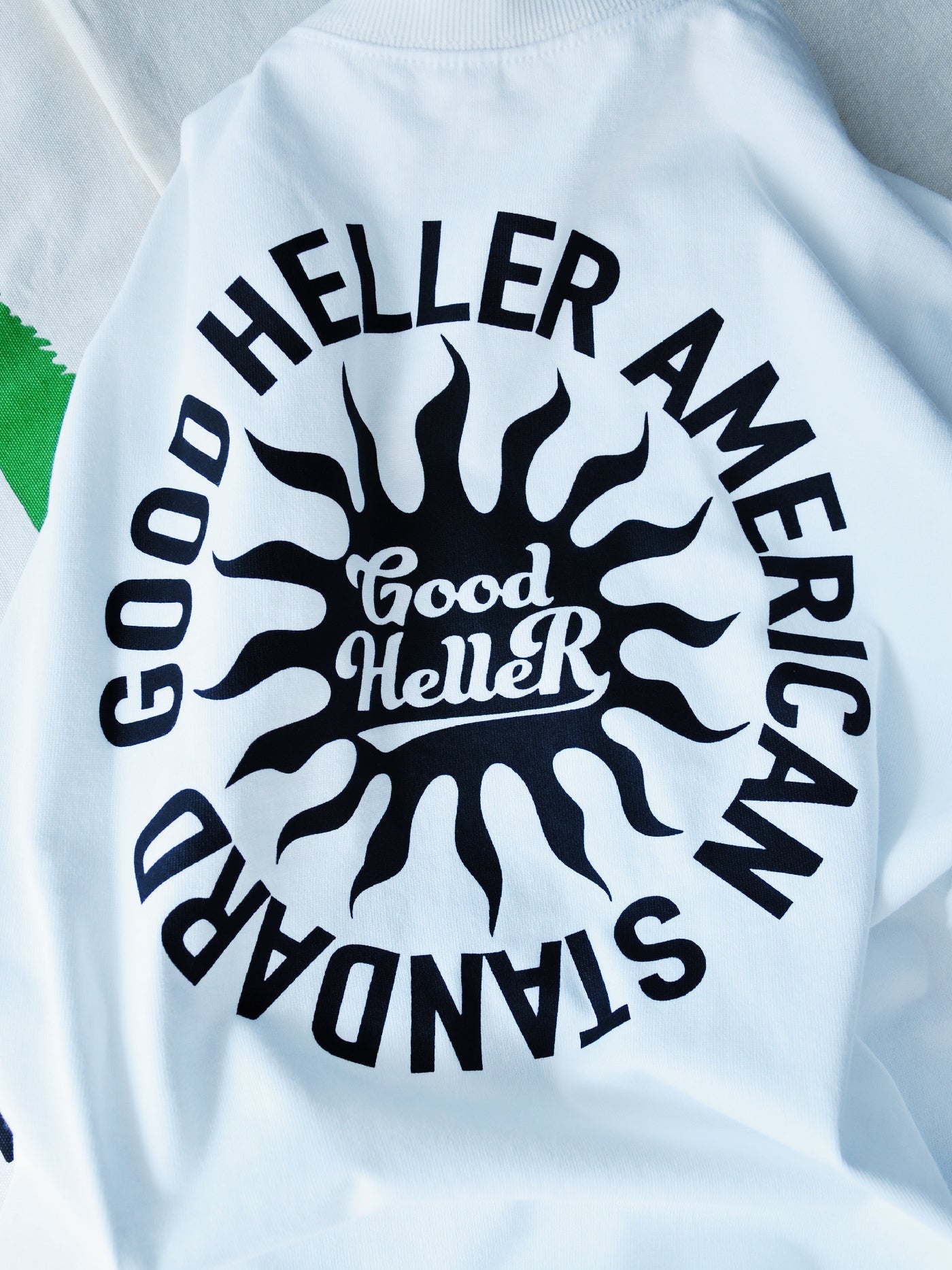 GOOD HELLER | SUN LOGO 9.5oz L/S T-SHIRT - White