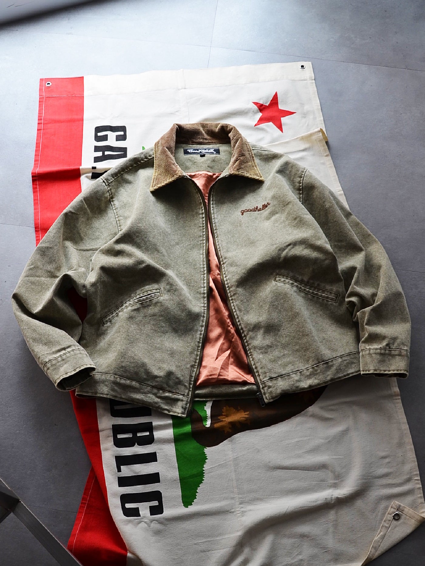 【10.25 (Sat) 12:00 Release】GOOD HELLER | HEAVY CANVAS DETROIT TYPE JACKET - Faded Olive