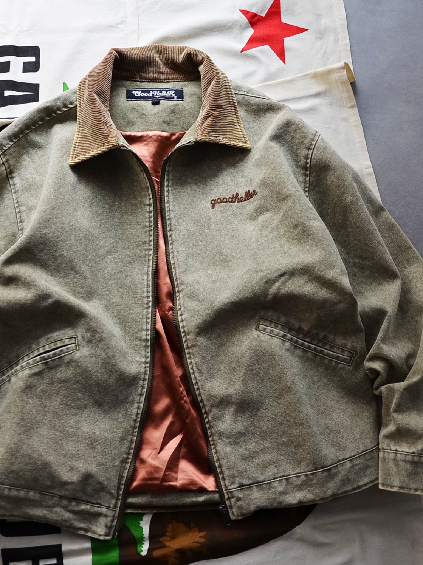 【10.25 (Sat) 12:00 Release】GOOD HELLER | HEAVY CANVAS DETROIT TYPE JACKET - Faded Olive