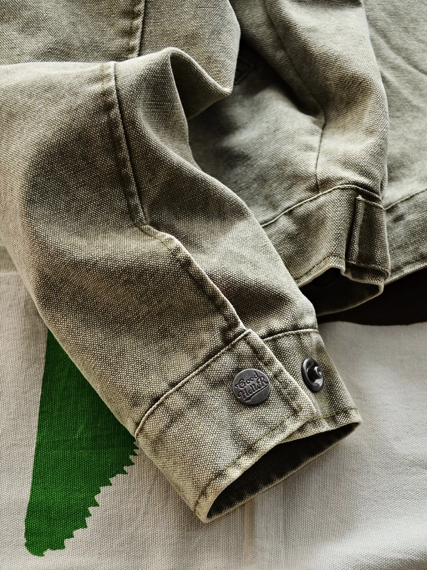 【10.25 (Sat) 12:00 Release】GOOD HELLER | HEAVY CANVAS DETROIT TYPE JACKET - Faded Olive