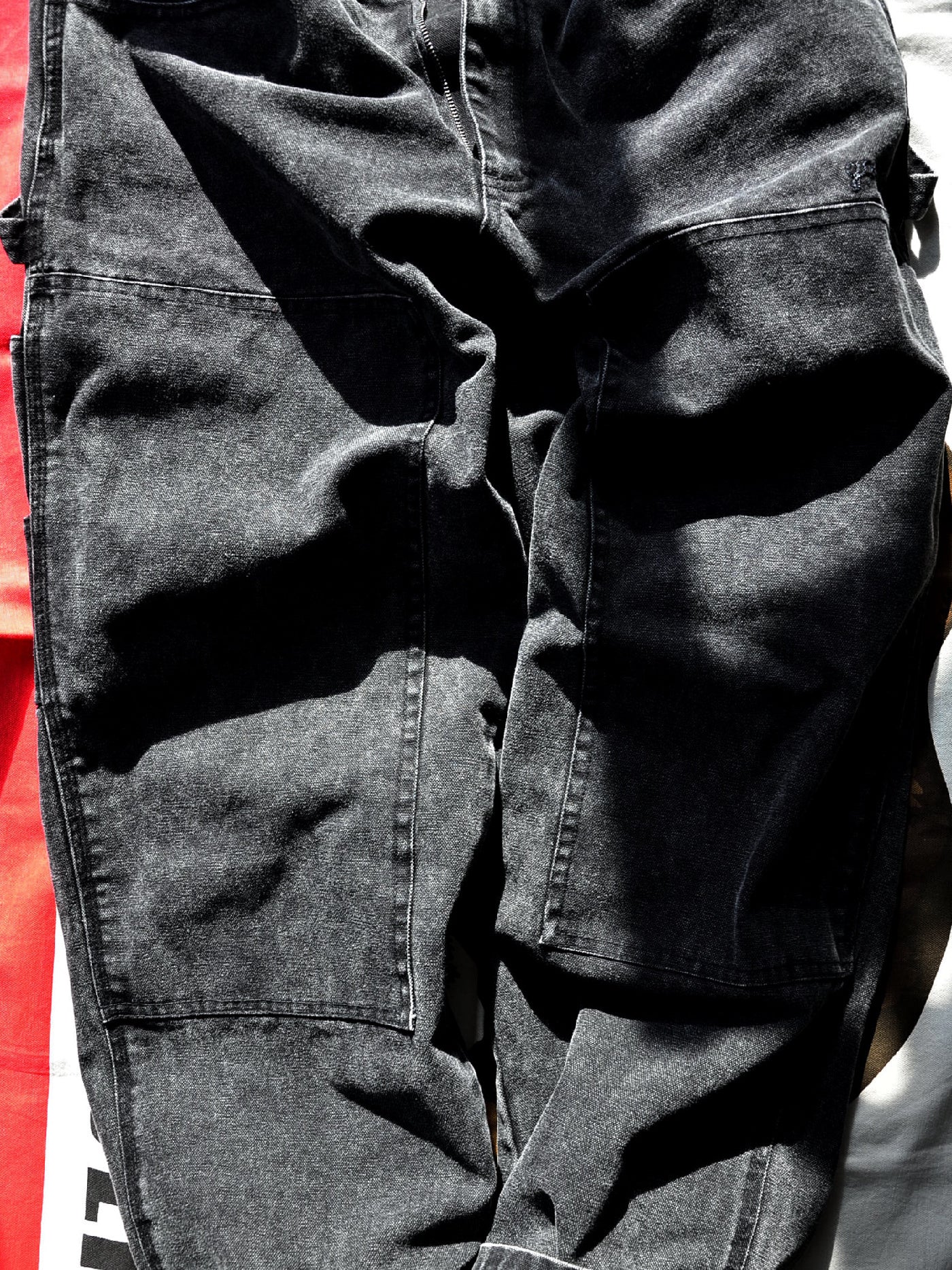 【10.25 (Sat) 12:00 Release】GOOD HELLER | HEAVY CANVAS DOUBLE KNEE PAINTER PANTS - Faded Black