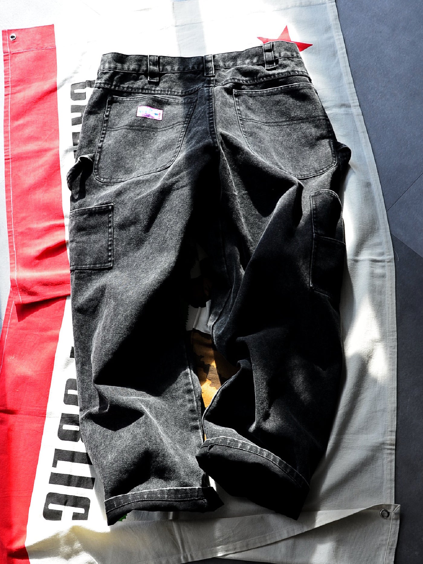 【10.25 (Sat) 12:00 Release】GOOD HELLER | HEAVY CANVAS DOUBLE KNEE PAINTER PANTS - Faded Black