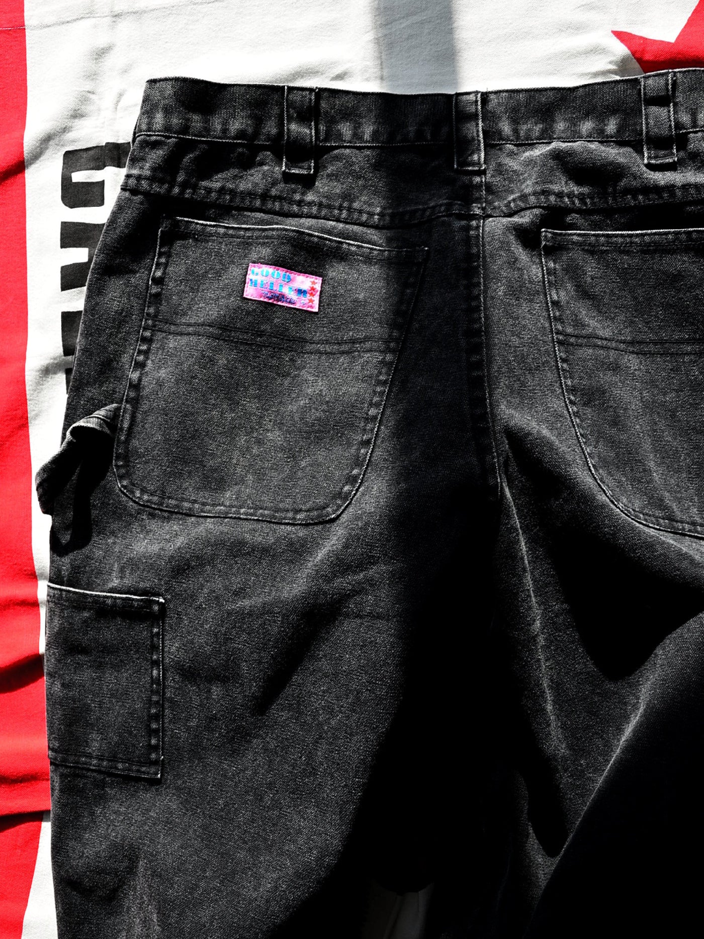 【10.25 (Sat) 12:00 Release】GOOD HELLER | HEAVY CANVAS DOUBLE KNEE PAINTER PANTS - Faded Black