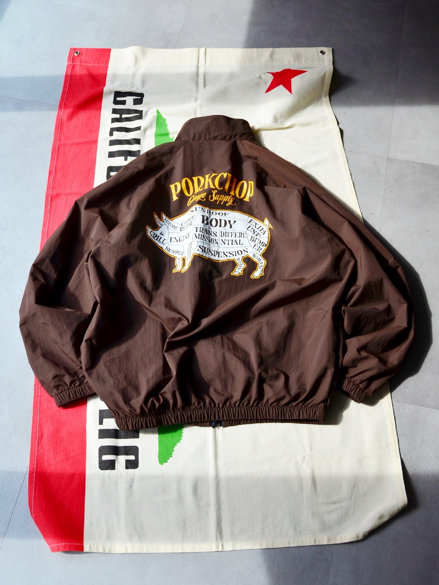 【11.2 (Sun) 12:00 Release】PORKCHOP | PORK BACK NYLON JKT - Dark Brown