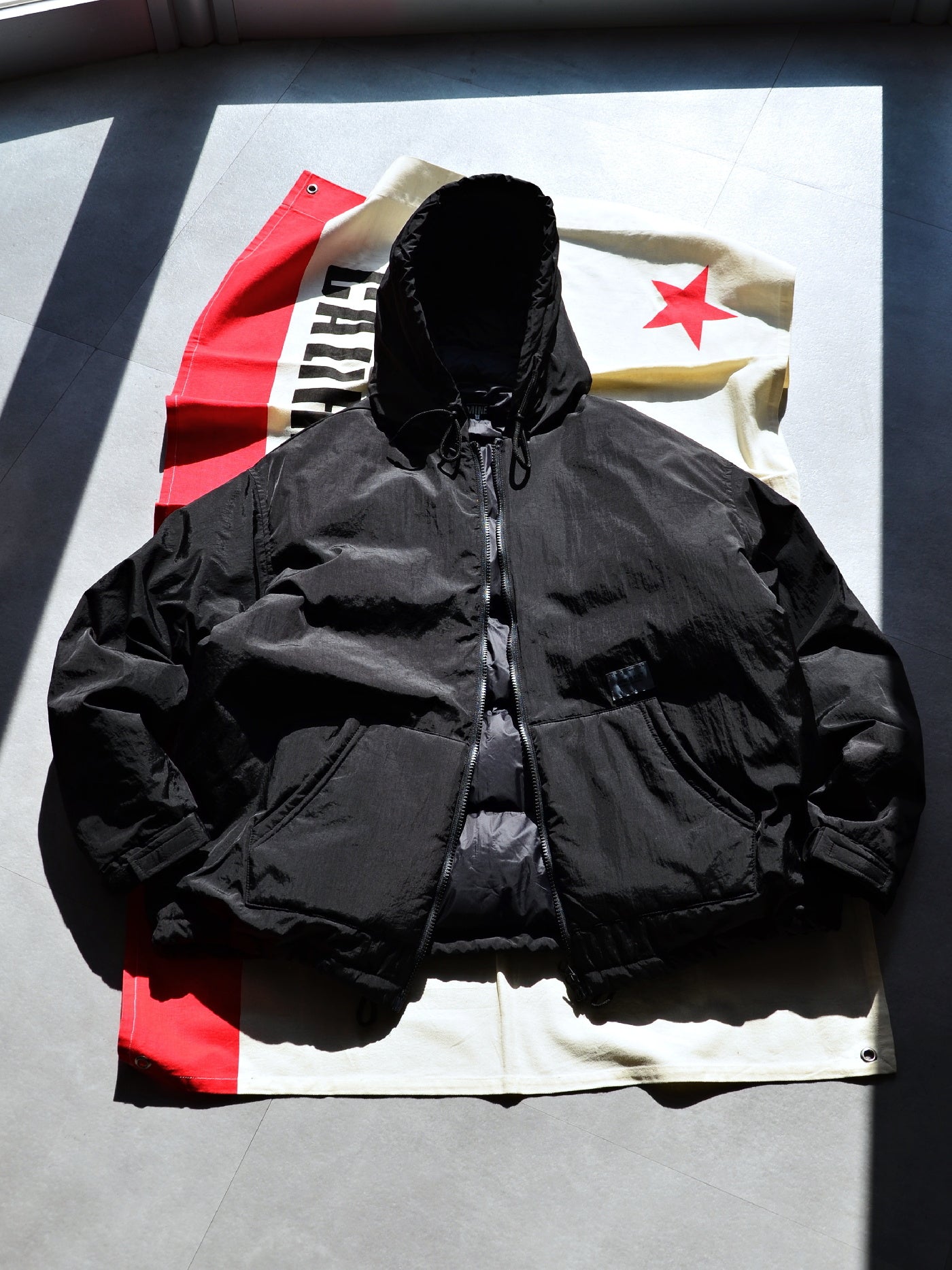 【11.15 (Sat) 12:00 Release】MINE USA | Down Double Zip Hoodie MINE×TAION - Black