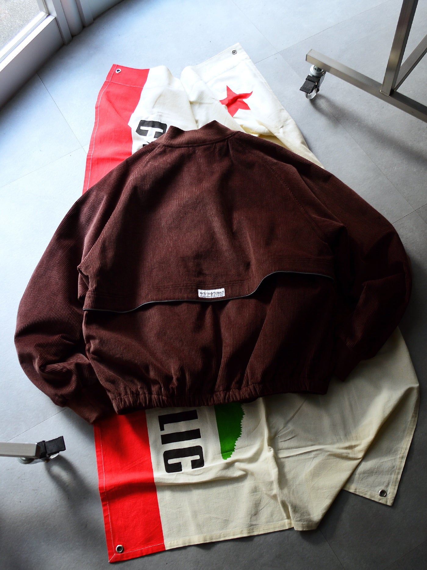 FLUTTER | Corduroy Padded Bomber Jacket - Brown