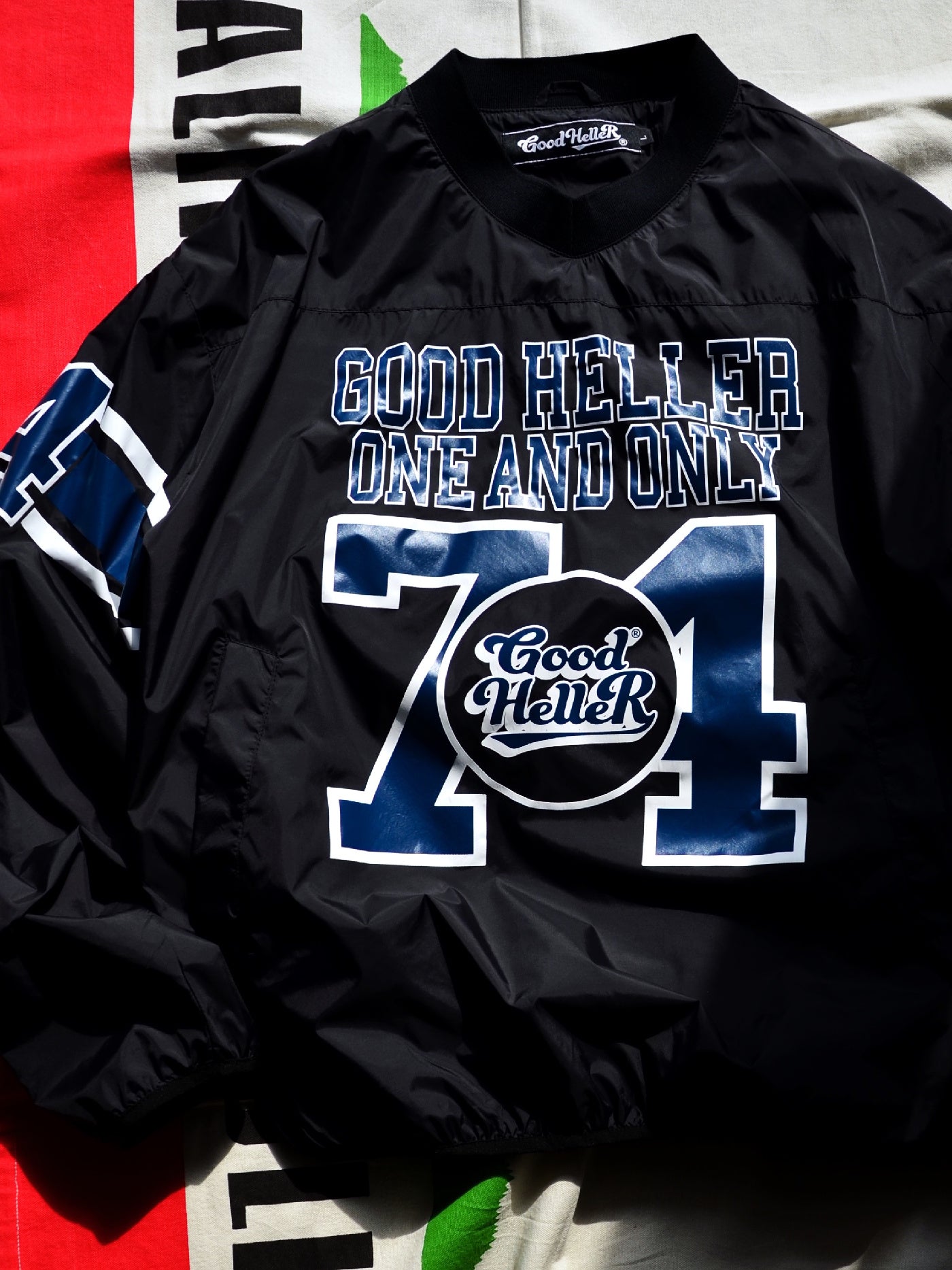 【1.24 (Sat) 12:00 Release】GOOD HELLER | NYLON FOOTBALL L/S T-SHIRT - Black