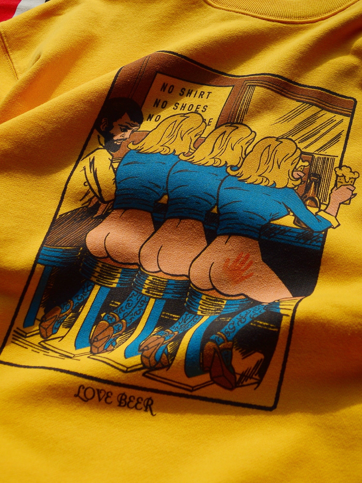 【12.20 (Sat) 12:00 Release】RADIALL | Love Beer - CREW NECK SWEATSHIRT L/S - Yellow