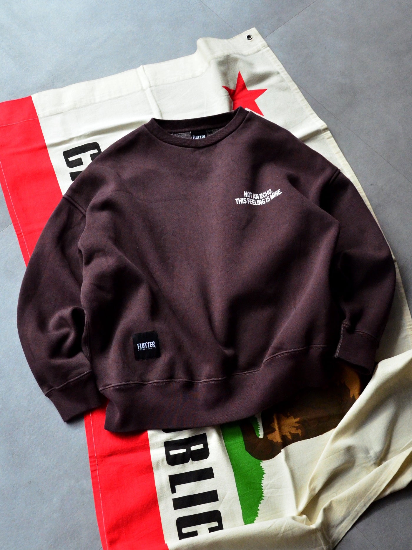 【2.7 (Sat) 12:00 Release】FLUTTER | Double Dyeing B/S Sweat - Brown