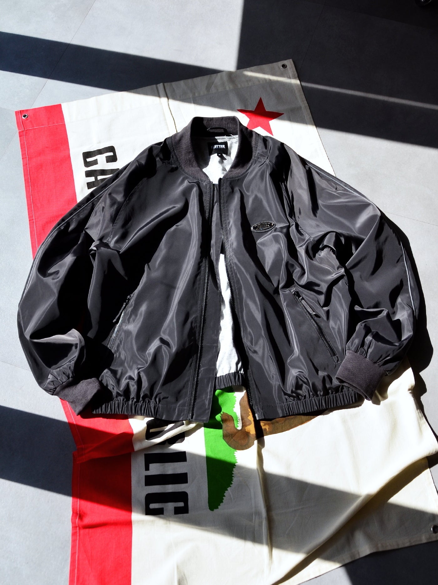 FLUTTER | OG Logo Bomber Jacket - Graphite Black
