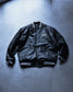 GOOD HELLER | LIGHT LEATHER AWARD JACKET - Black