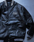 GOOD HELLER | LIGHT LEATHER AWARD JACKET - Black