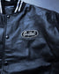 GOOD HELLER | LIGHT LEATHER AWARD JACKET - Black