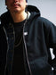 MINE USA | Embroidery Zip Up Hoodie - Black
