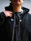 MINE USA | Embroidery Zip Up Hoodie - Black