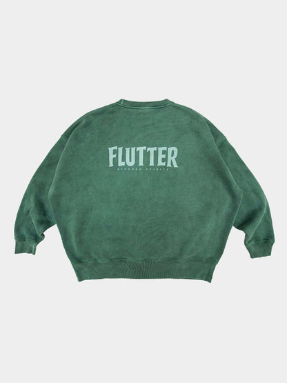 【2.25 (Tue) 12:00 Release】FLUTTER | Pigment Dye Origin logo B/S Sweat - Green