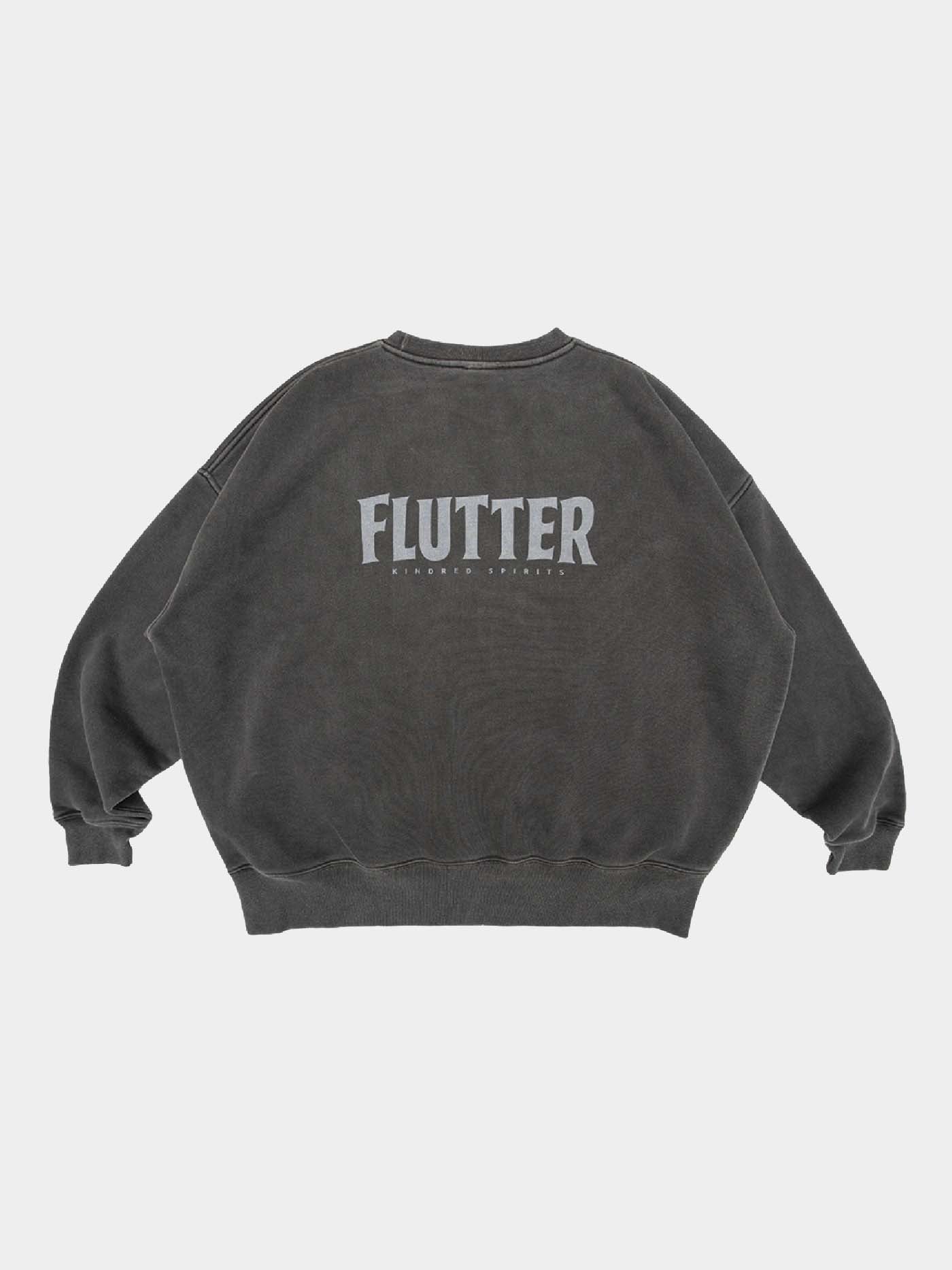 【2.25 (Tue) 12:00 Release】FLUTTER | Pigment Dye Origin logo B/S Sweat - Black