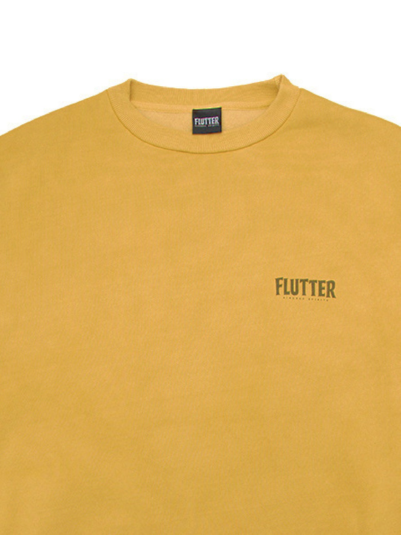 【2.25 (Tue) 12:00 Release】FLUTTER | Pigment Dye Origin logo B/S Sweat - Mustard