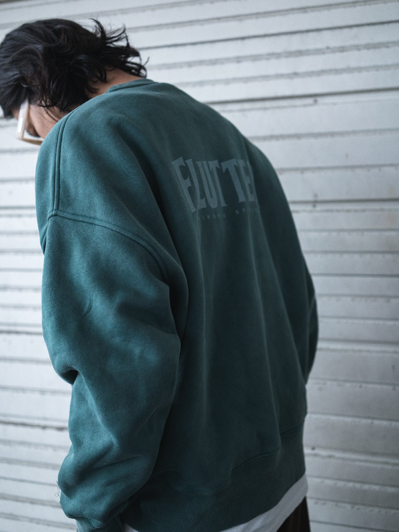 【2.25 (Tue) 12:00 Release】FLUTTER | Pigment Dye Origin logo B/S Sweat - Green