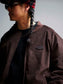 FLUTTER | Corduroy Padded Bomber Jacket - Brown