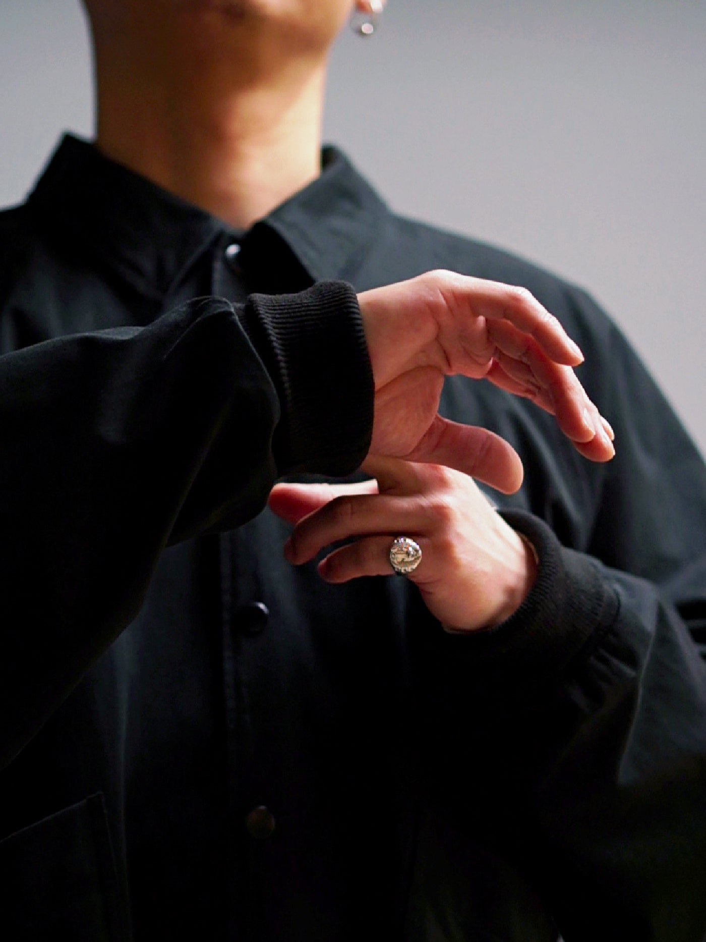 FLUTTER | "The Dress" Cotton Twill Coach Jacket - Black
