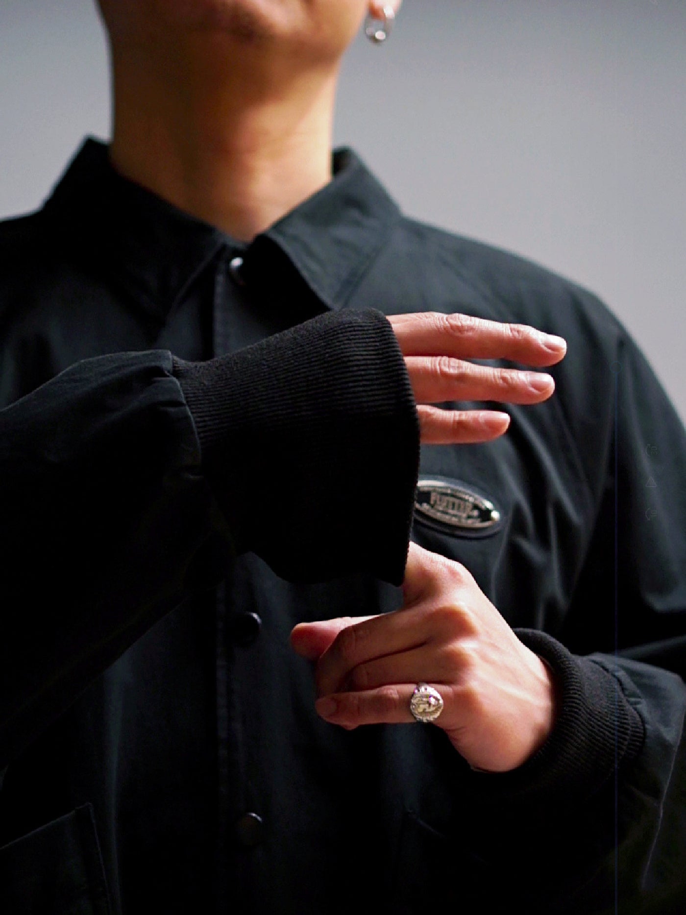 FLUTTER | "The Dress" Cotton Twill Coach Jacket - Black