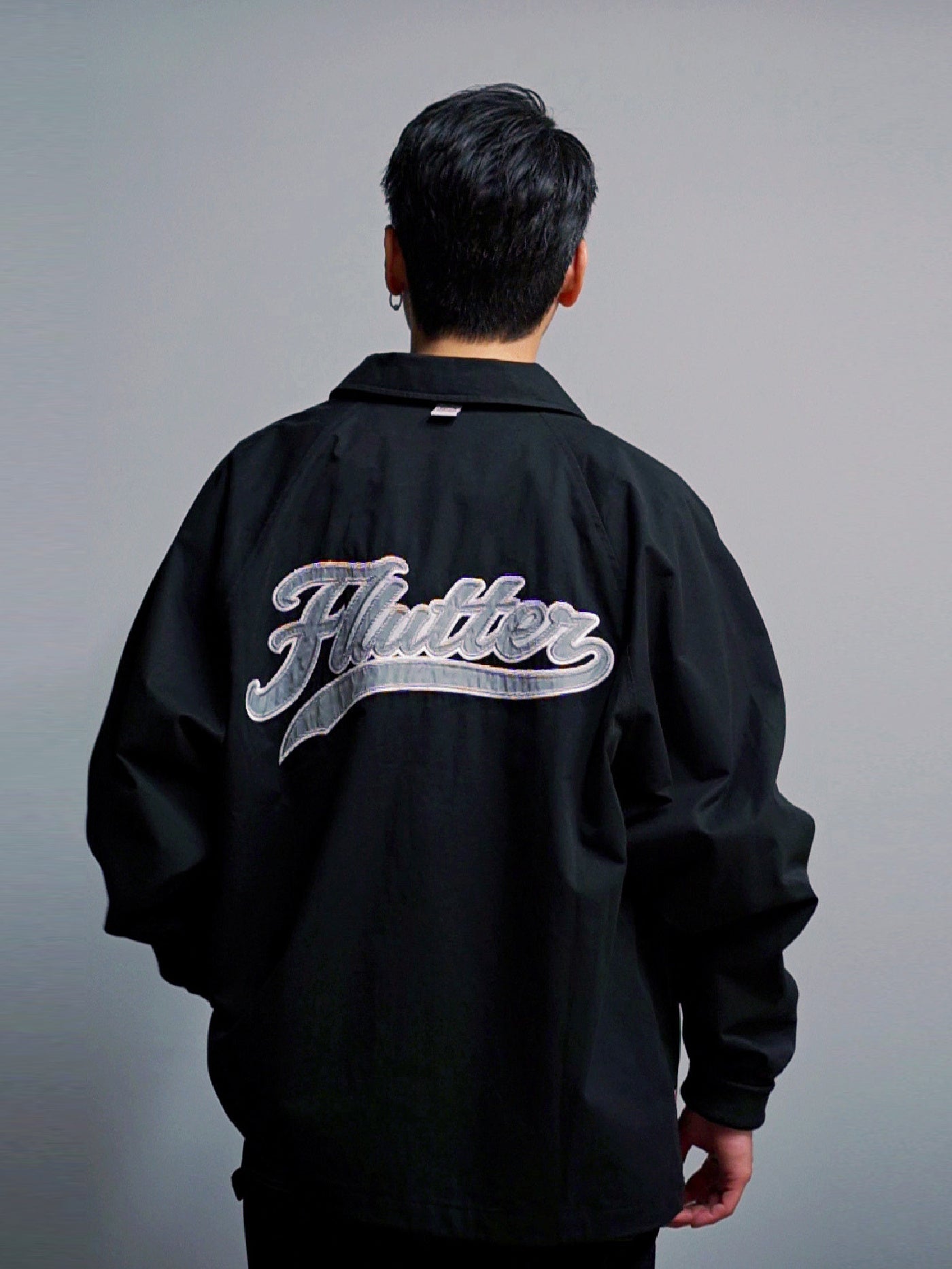 FLUTTER | "The Dress" Cotton Twill Coach Jacket - Black