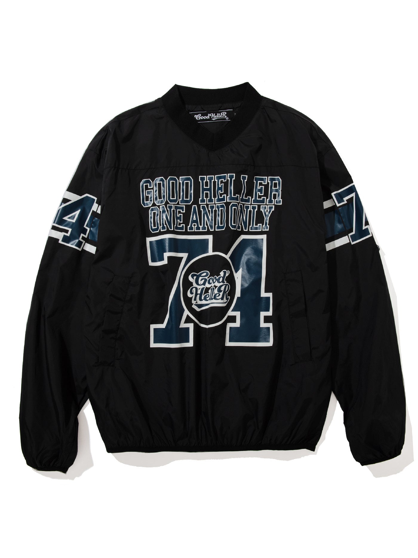 【1.24 (Sat) 12:00 Release】GOOD HELLER | NYLON FOOTBALL L/S T-SHIRT - Black