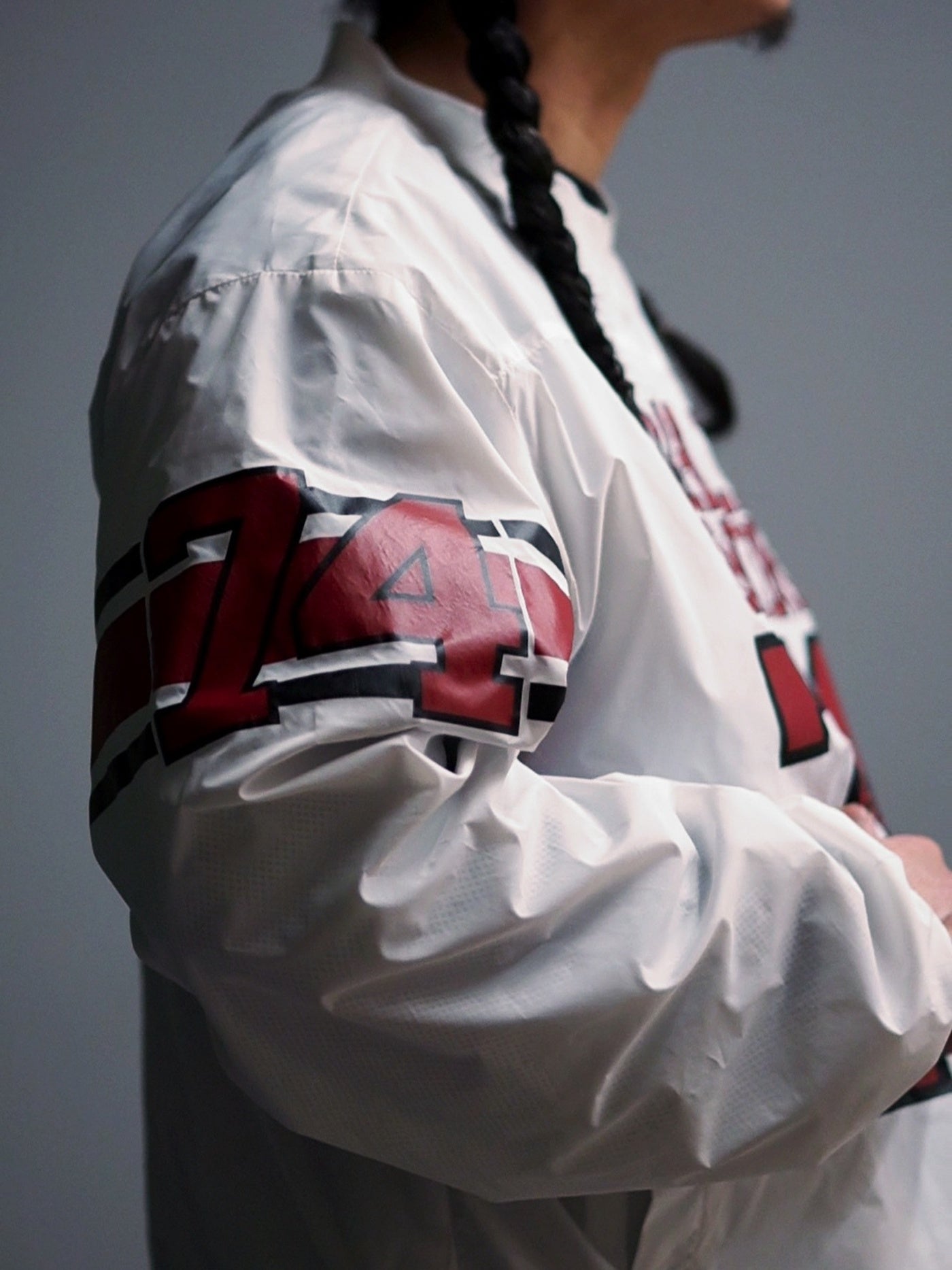 【1.24 (Sat) 12:00 Release】GOOD HELLER | NYLON FOOTBALL L/S T-SHIRT - White