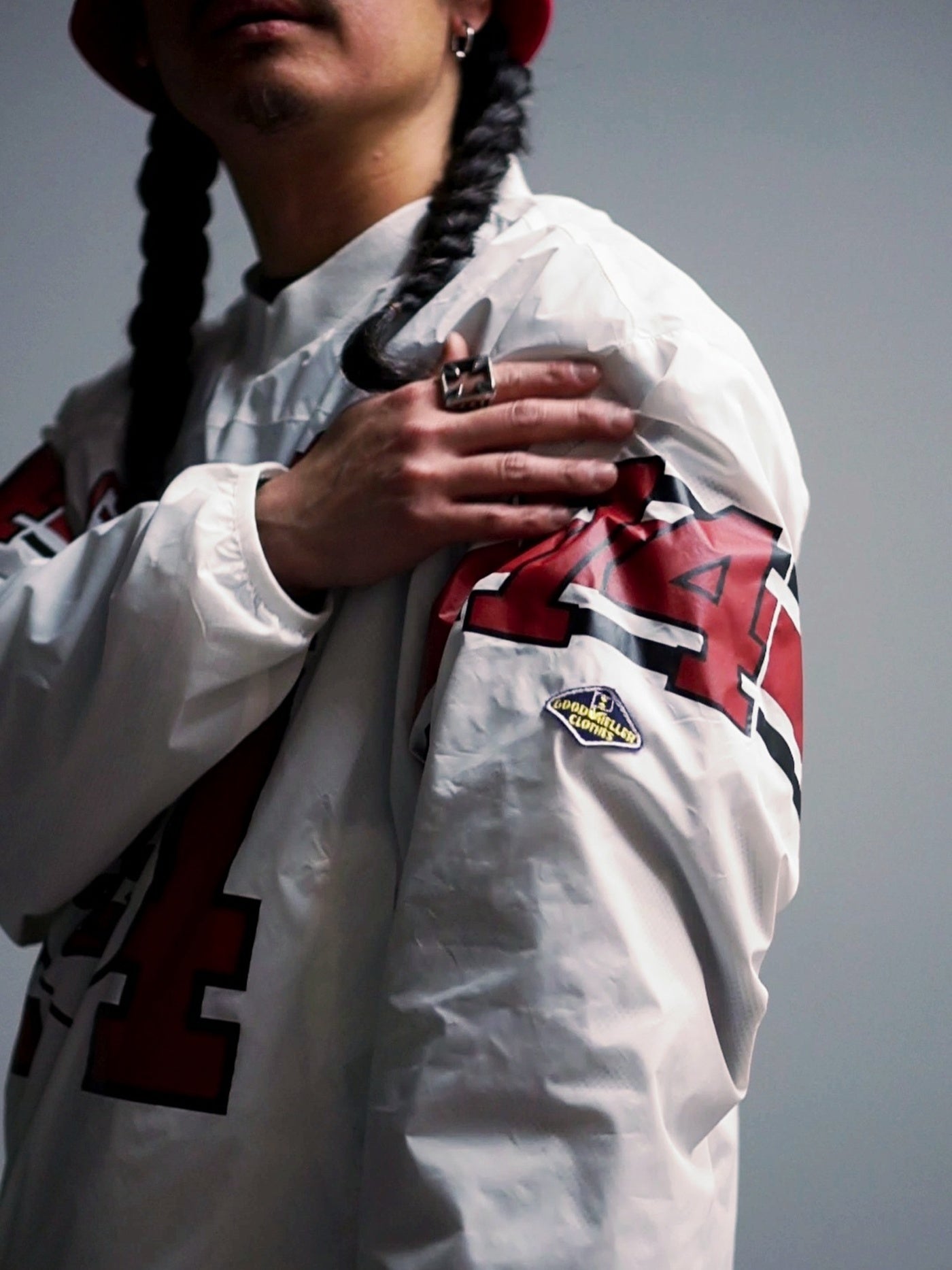 【1.24 (Sat) 12:00 Release】GOOD HELLER | NYLON FOOTBALL L/S T-SHIRT - White