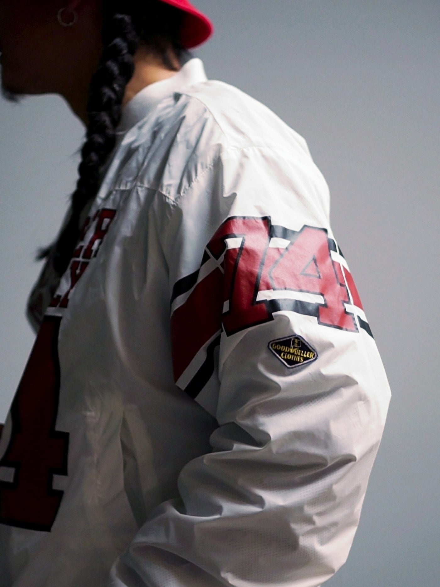 【1.24 (Sat) 12:00 Release】GOOD HELLER | NYLON FOOTBALL L/S T-SHIRT - White