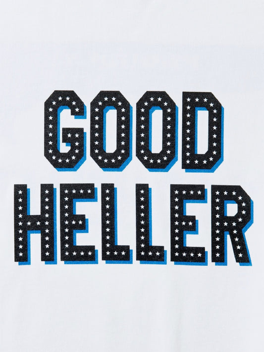 GOOD HELLER | AMERICAN LOGO TRIM L/S T-SHIRT - White
