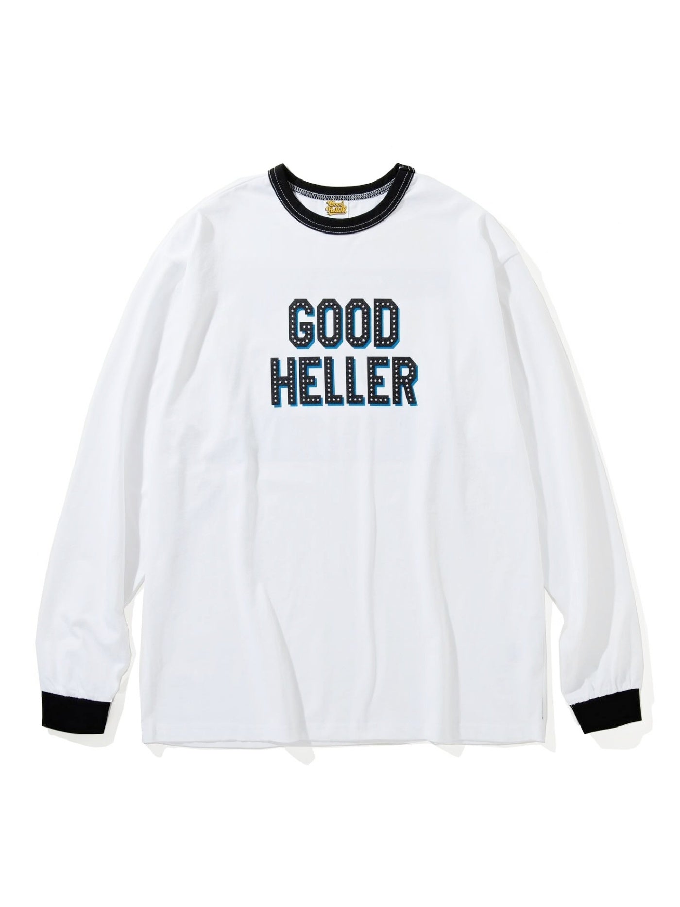 GOOD HELLER | AMERICAN LOGO TRIM L/S T-SHIRT - White