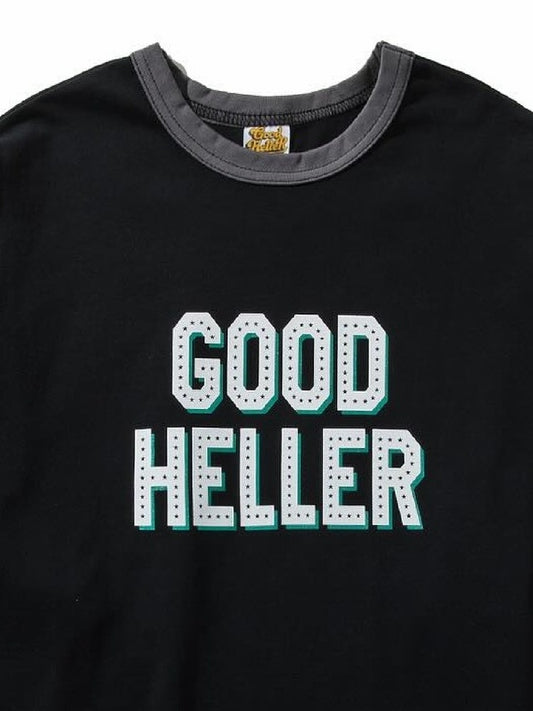 GOOD HELLER | AMERICAN LOGO TRIM L/S T-SHIRT - Black