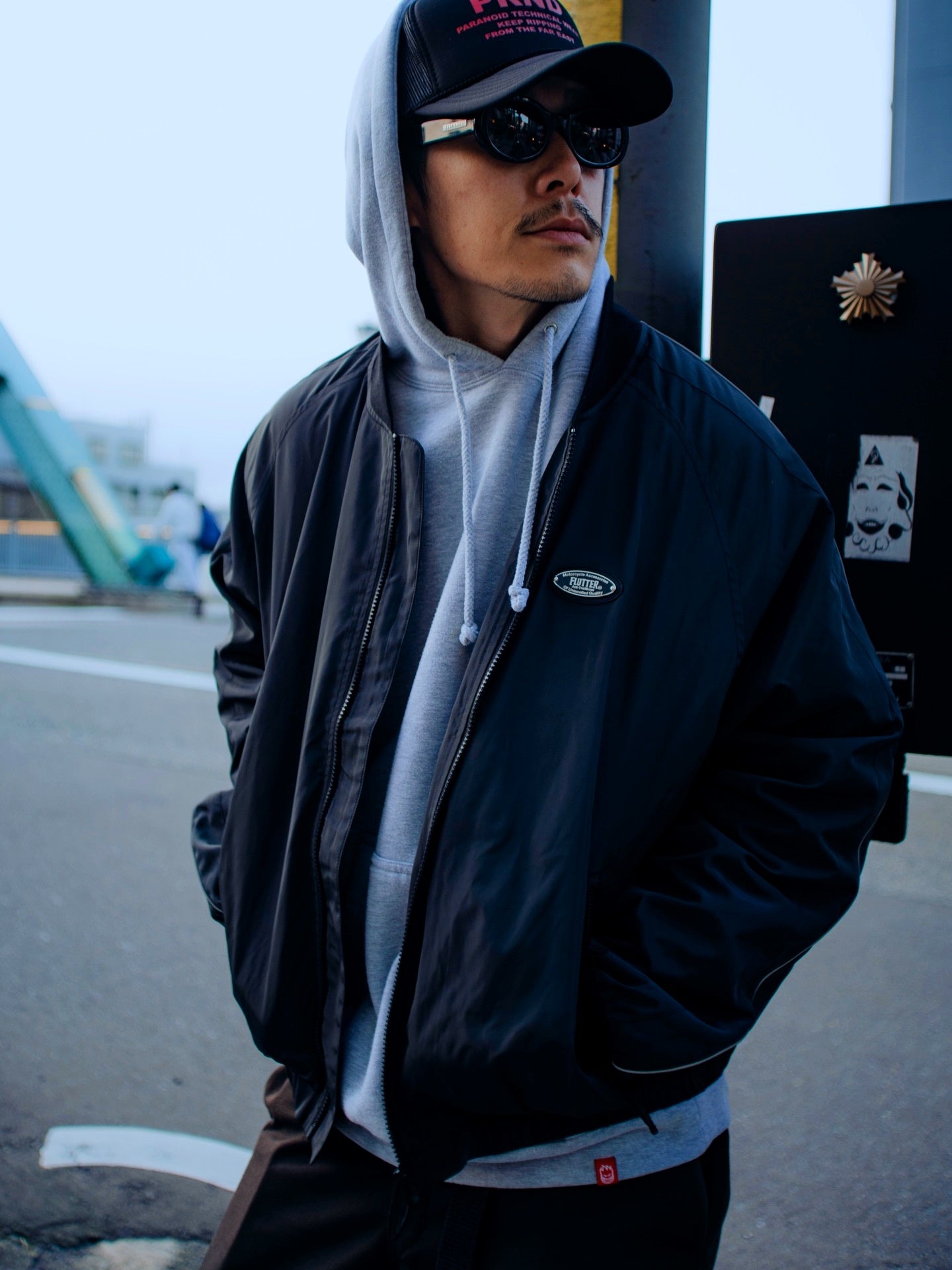 FLUTTER | OG Logo Bomber Jacket - Graphite Black