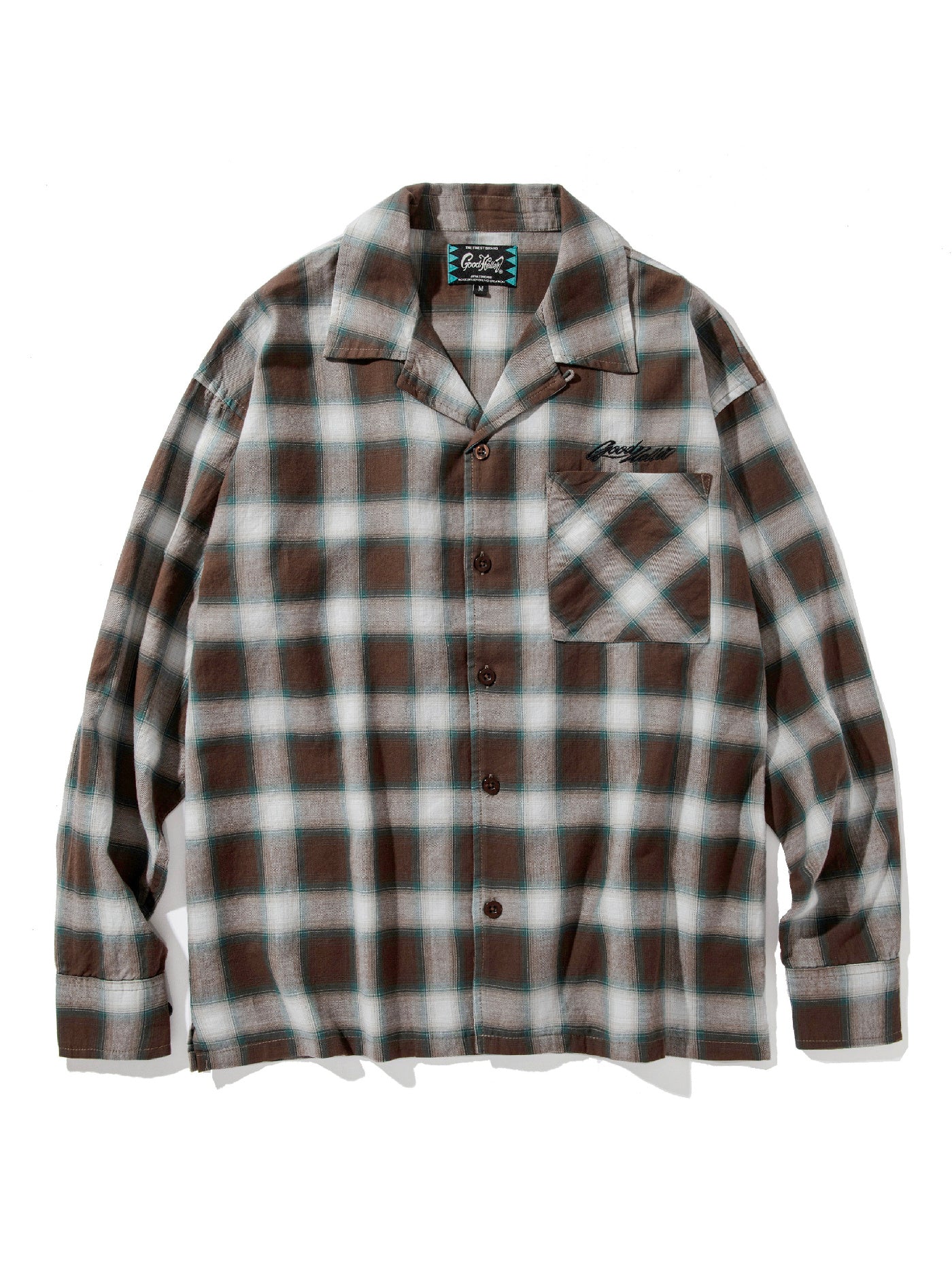 【9.20 (Sat) 12:00 Release】GOOD HELLER | OMBRE CHECK L/S SHIRT - Brown