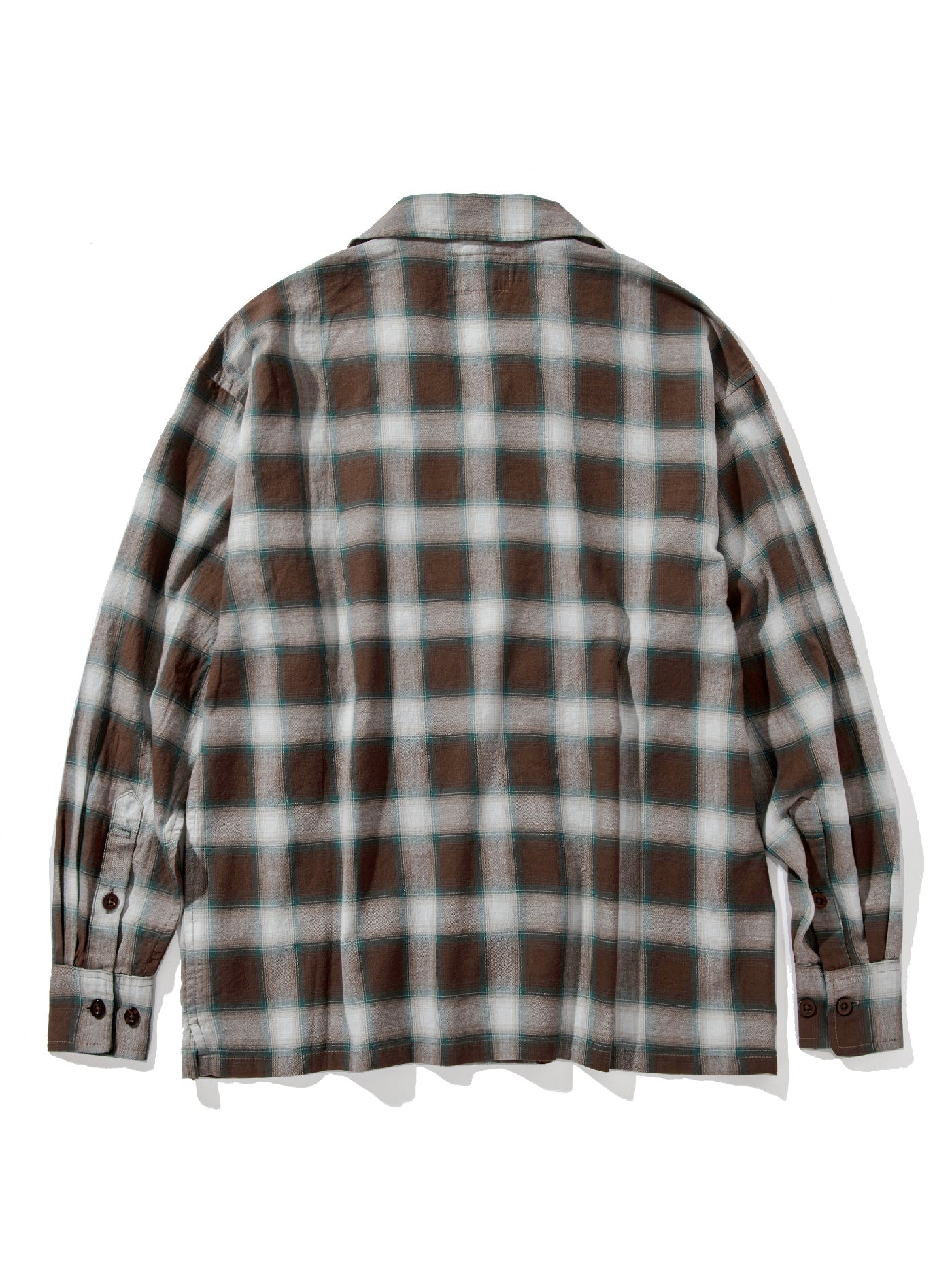【9.20 (Sat) 12:00 Release】GOOD HELLER | OMBRE CHECK L/S SHIRT - Brown