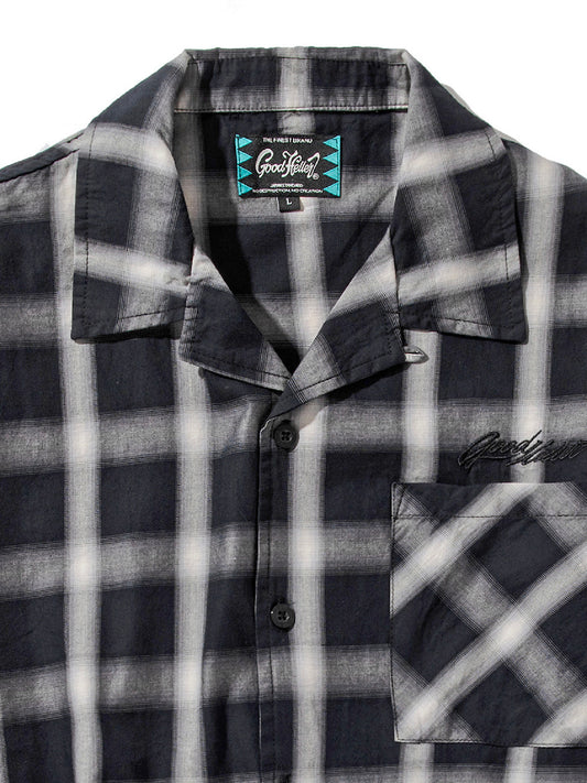 【9.20 (Sat) 12:00 Release】GOOD HELLER | OMBRE CHECK L/S SHIRT - Black