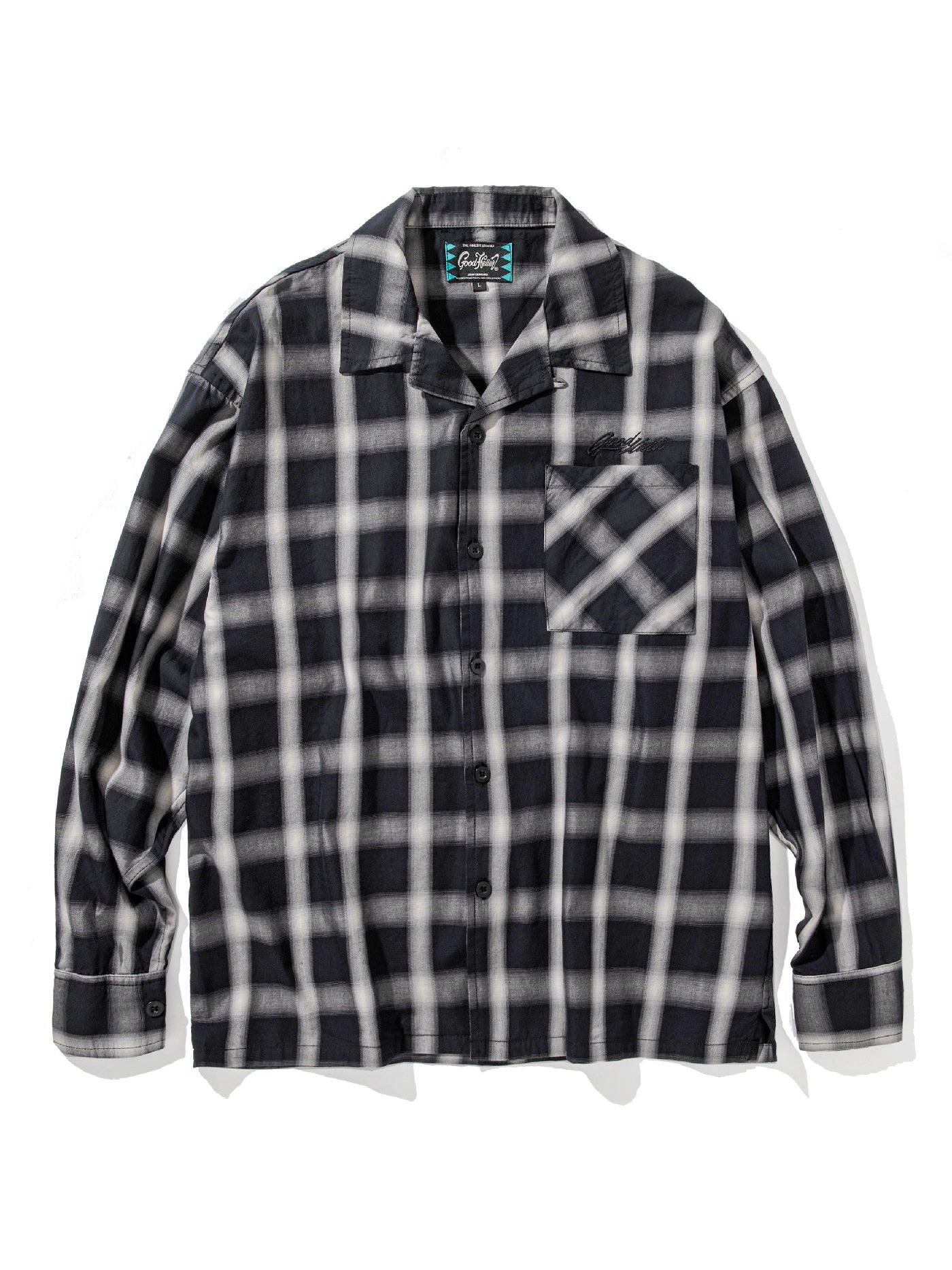 【9.20 (Sat) 12:00 Release】GOOD HELLER | OMBRE CHECK L/S SHIRT - Black