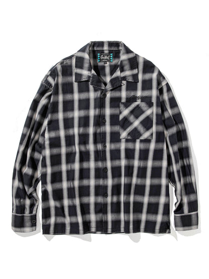 【9.20 (Sat) 12:00 Release】GOOD HELLER | OMBRE CHECK L/S SHIRT - Black