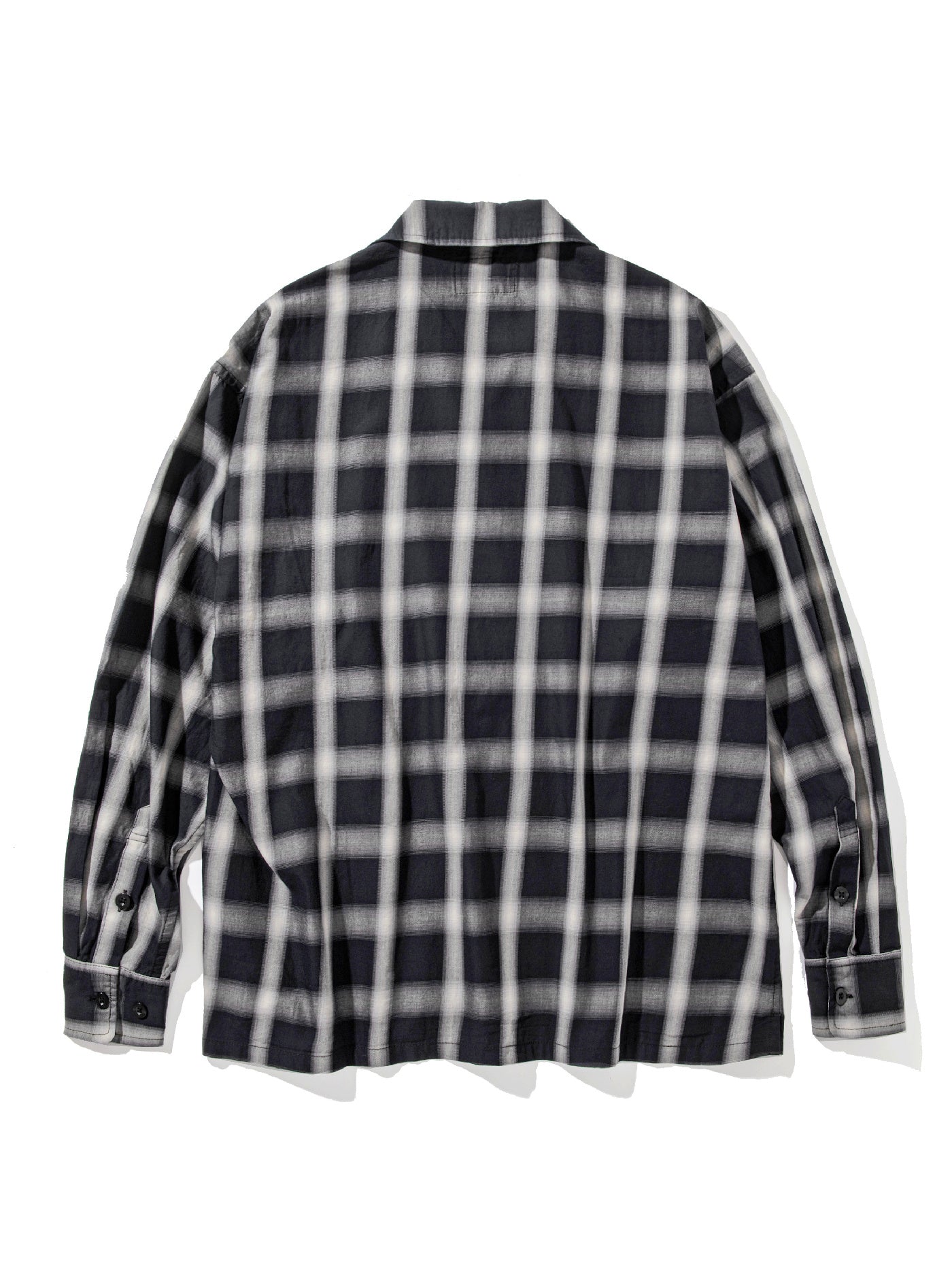 【9.20 (Sat) 12:00 Release】GOOD HELLER | OMBRE CHECK L/S SHIRT - Black