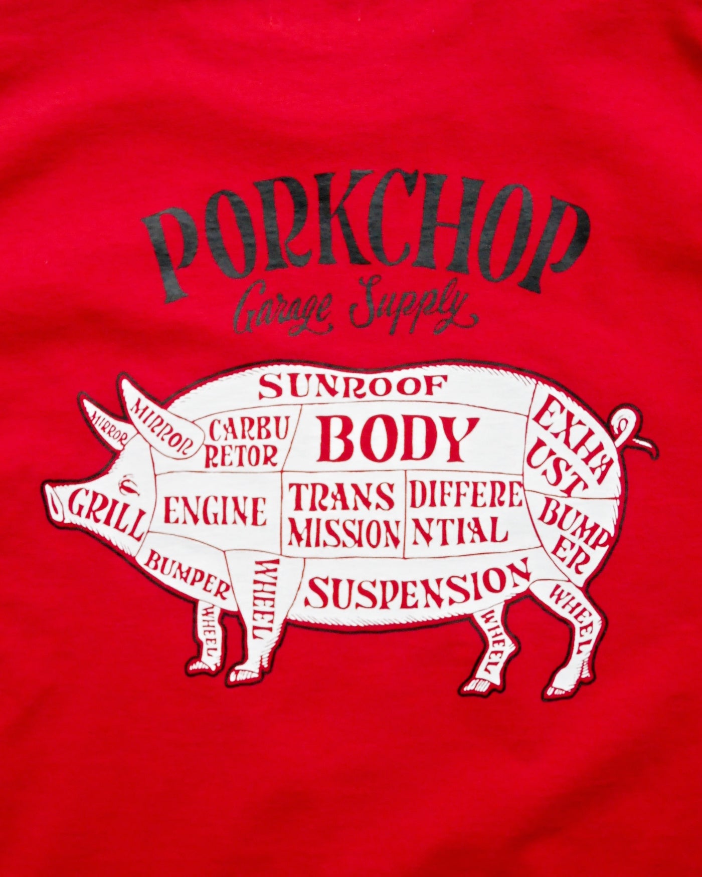 PORKCHOP | PORK BACK TEE 24SS - Red