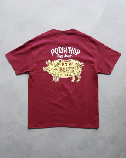 PORKCHOP | PORK BACK TEE 24SS - Burgundy