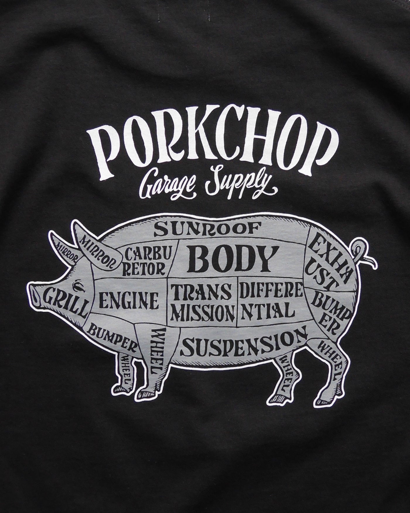 PORKCHOP | PORK BACK TEE 24SS - Black