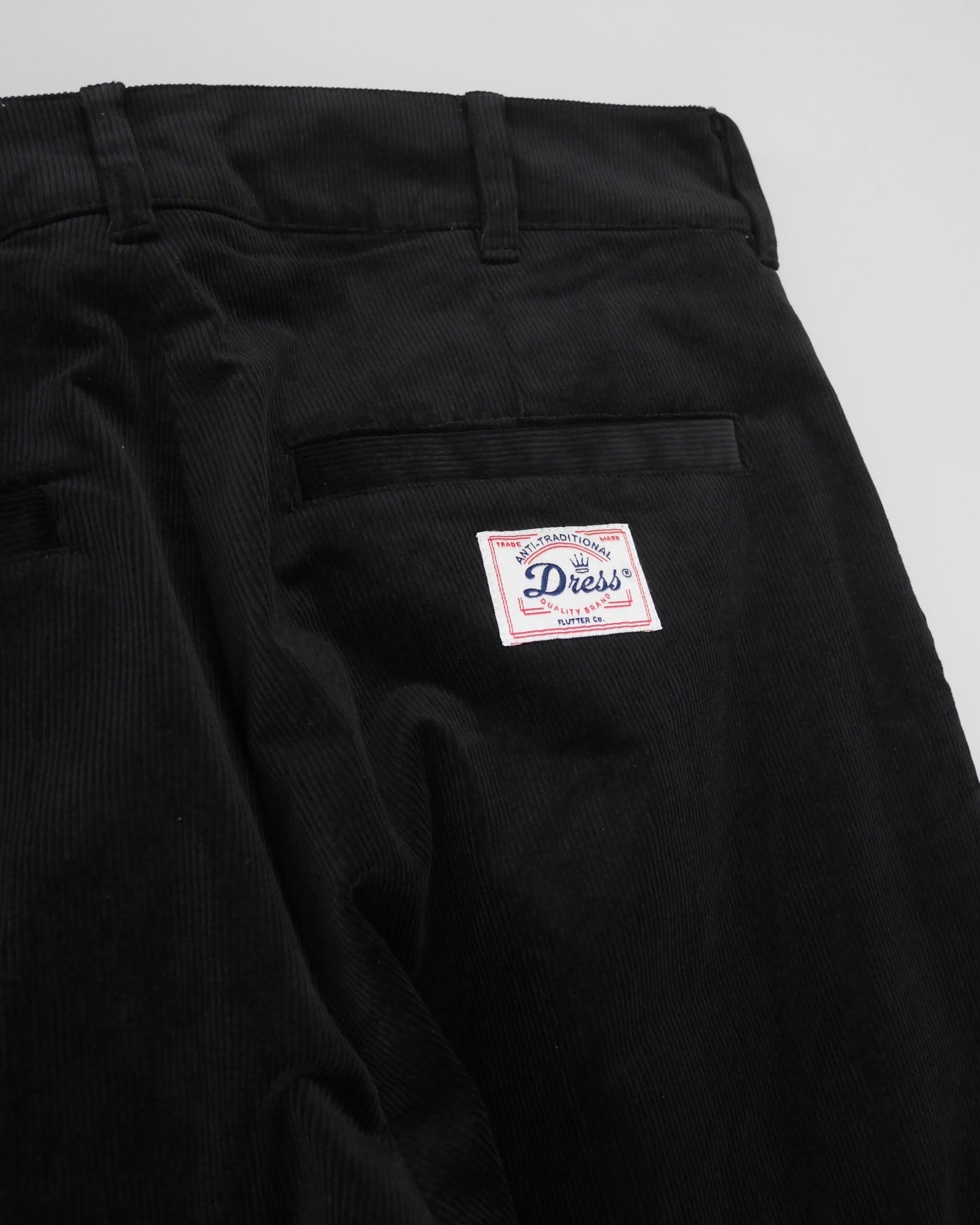 FLUTTER | "The Dress" Stretch Corduroy Work Trousers - Black