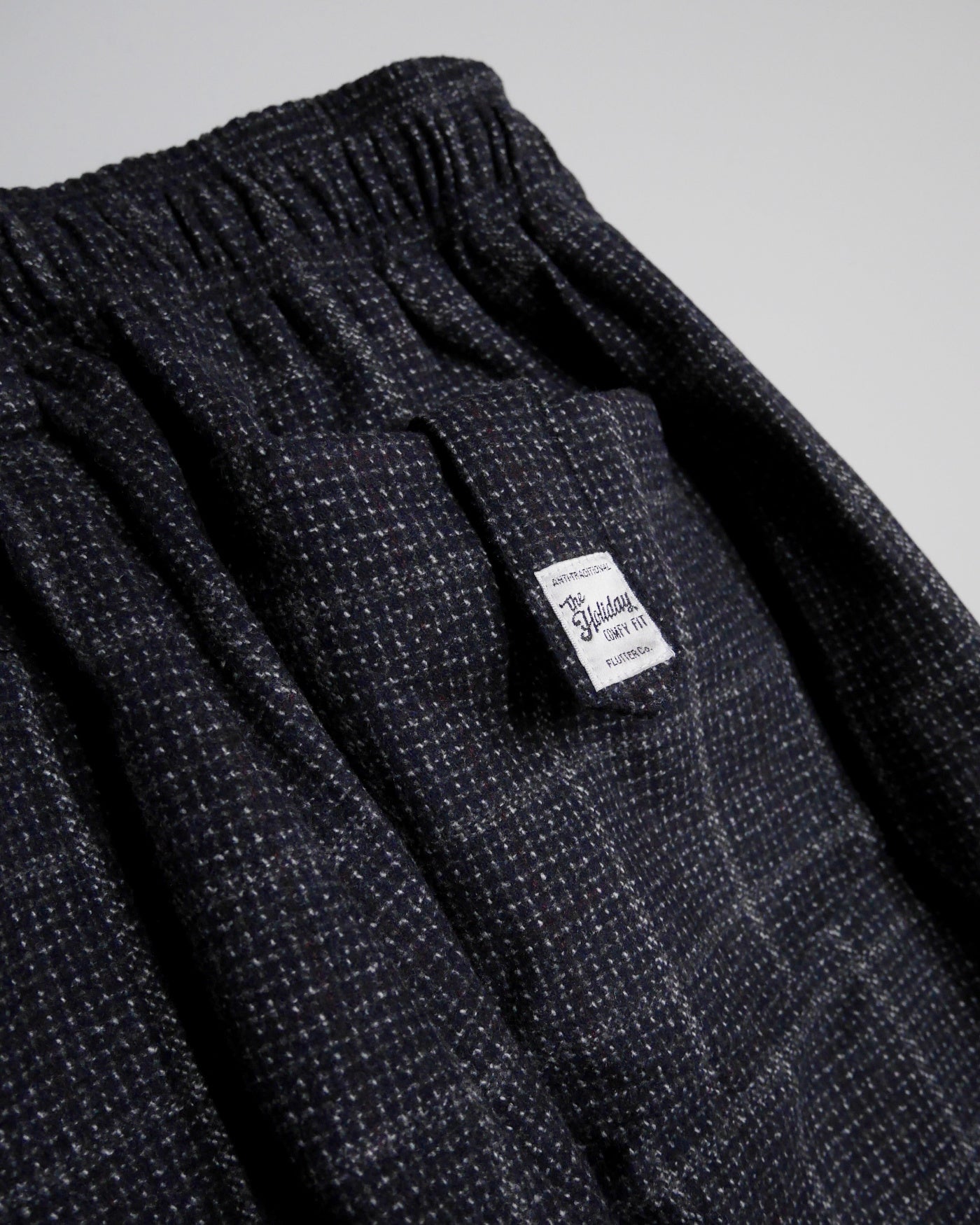 FLUTTER | The Holiday -Comfy fit- Wool check pattern Easy Pants - Navy