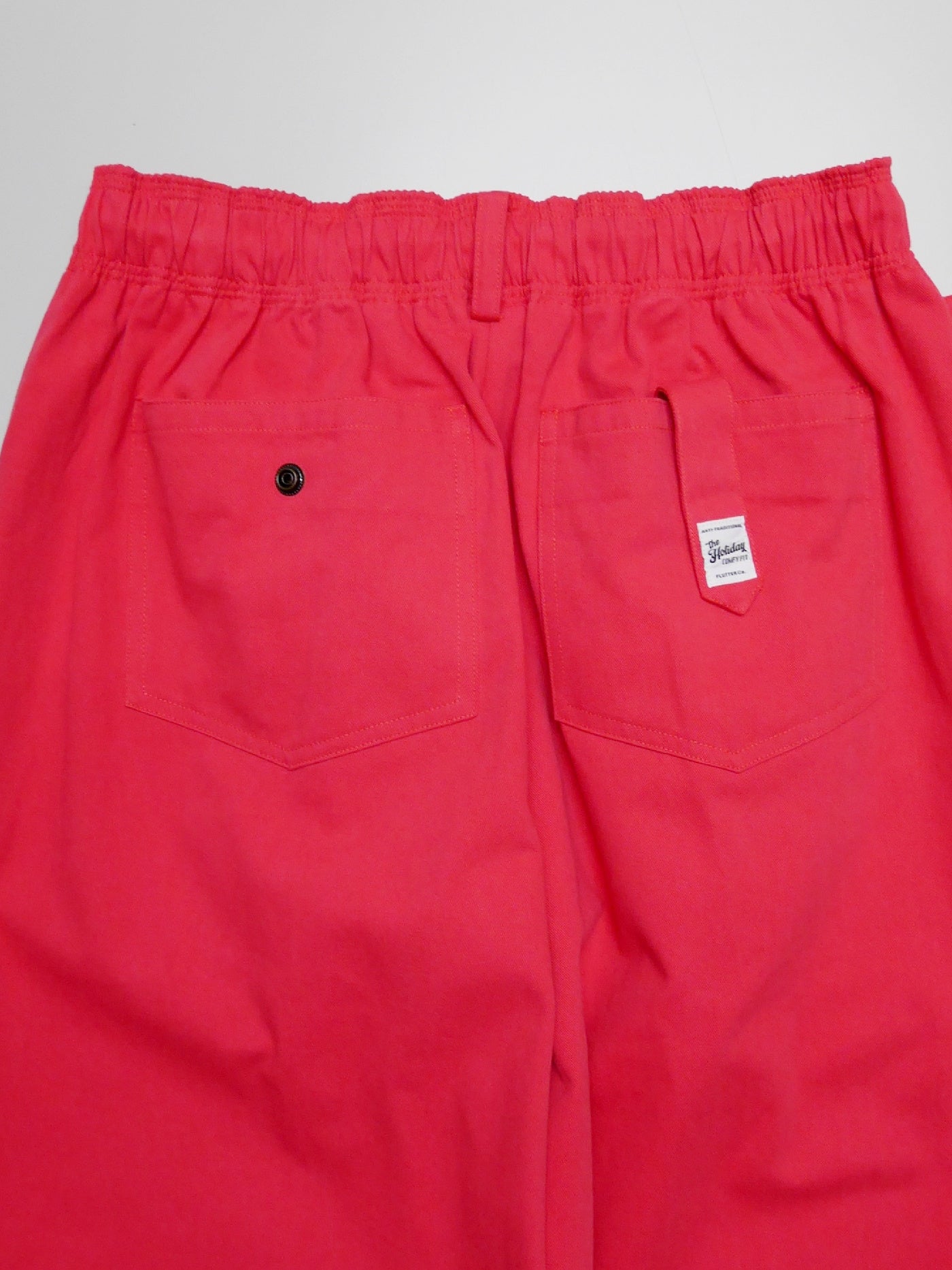 FLUTTER | The Holiday -Comfy fit- Cotton Twill Easy Pants - Coral Red