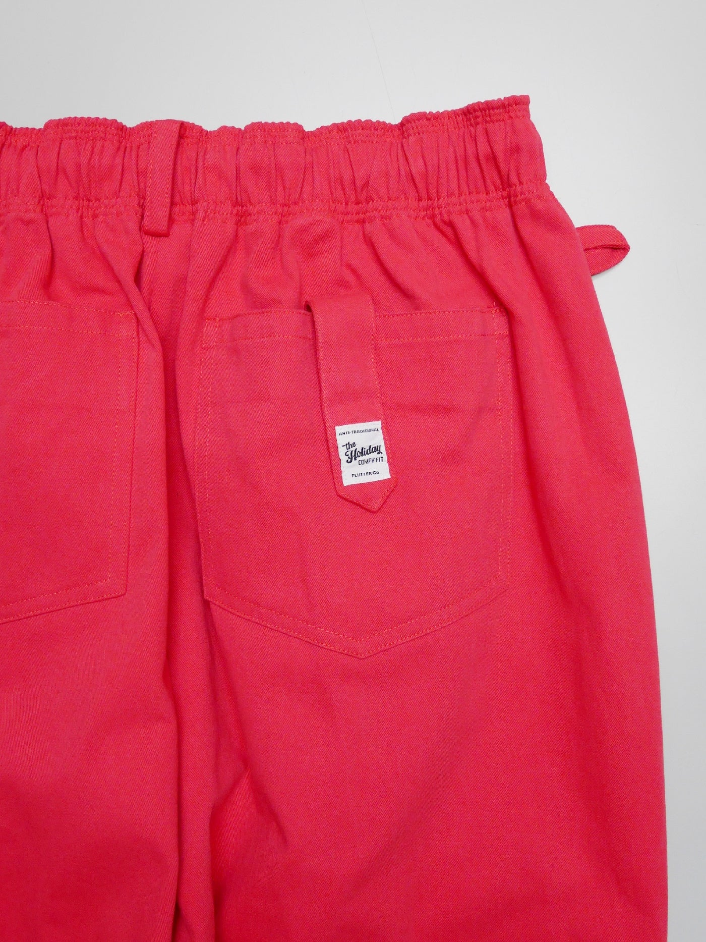 FLUTTER | The Holiday -Comfy fit- Cotton Twill Easy Pants - Coral Red