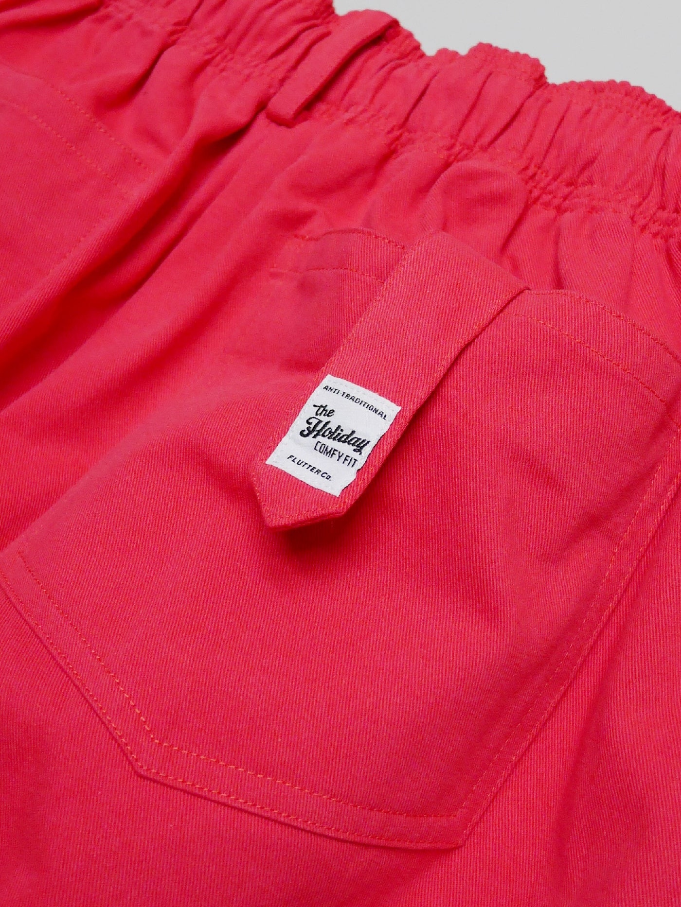 FLUTTER | The Holiday -Comfy fit- Cotton Twill Easy Pants - Coral Red